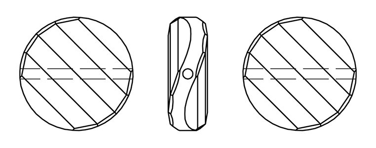 Swarovski 5621 Twist Line Drawing